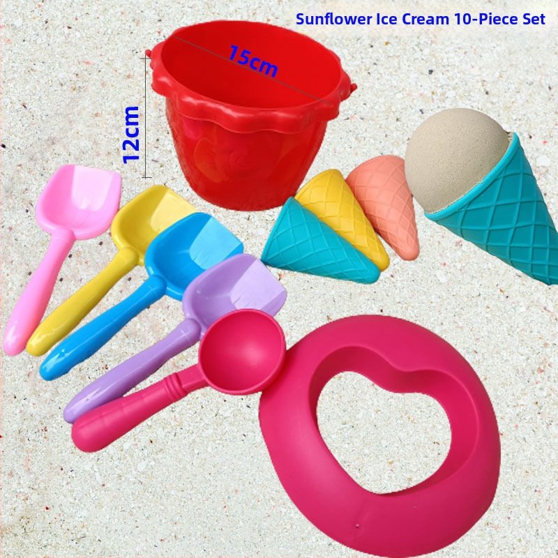 Σετ παιδικών παιχνιδιών για την παραλία με κουβά για άμμο σε θέμα παγωτό – πλαστικό, συσκευασία σε έγχρωμο κουτί, 3C πιστοποίηση 2023152202047939