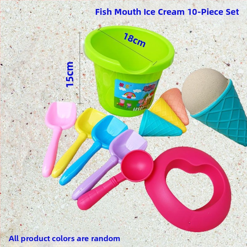 Σετ παιδικών παιχνιδιών για την παραλία με κουβά για άμμο σε θέμα παγωτό – πλαστικό, συσκευασία σε έγχρωμο κουτί, 3C πιστοποίηση 2023152202047939