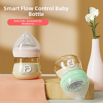 PPSU fľaša pre novorodencov, proti nafukovaniu, so širokým otvorom, zakrivený tvar, bez držadla