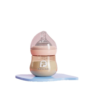 PPSU бебешка бутилка за новородени, антигазова, с широко устие, извита форма, без дръжка