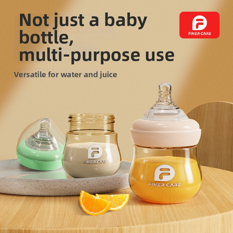 PPSU fľaša pre novorodencov, proti nafukovaniu, so širokým otvorom, zakrivený tvar, bez držadla