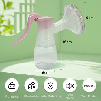 Ručná prenosná odsávačka mlieka s vlastnou fľašou na skladovanie a cumlíkom, PP materiál