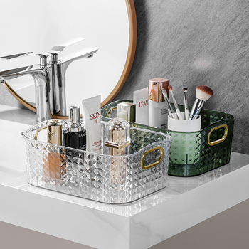 Wulan козметична кутия за бюро, пластмасов организатор с диамантен мотив, луксозен стил, печатано лого, персонализиране