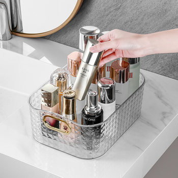 Wulan козметична кутия за бюро, пластмасов организатор с диамантен мотив, луксозен стил, печатано лого, персонализиране