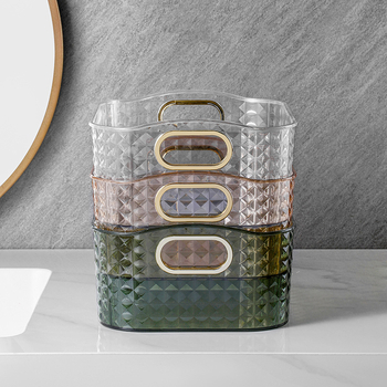 Wulan козметична кутия за бюро, пластмасов организатор с диамантен мотив, луксозен стил, печатано лого, персонализиране