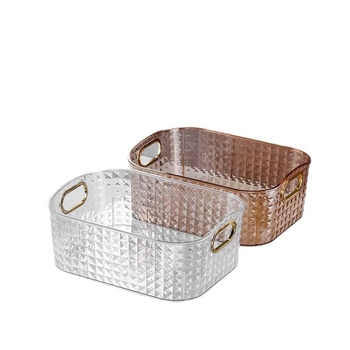 Wulan козметична кутия за бюро, пластмасов организатор с диамантен мотив, луксозен стил, печатано лого, персонализиране