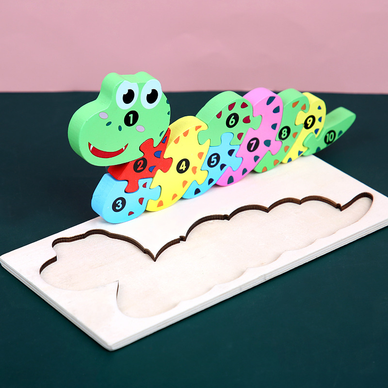 Drveni 3D puzzle s kopčom – edukativna igračka za djecu 4–6 godina, blister pakiranje