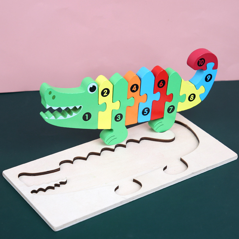 Drveni 3D puzzle s kopčom – edukativna igračka za djecu 4–6 godina, blister pakiranje