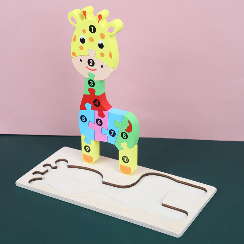 Drveni 3D puzzle s kopčom – edukativna igračka za djecu 4–6 godina, blister pakiranje