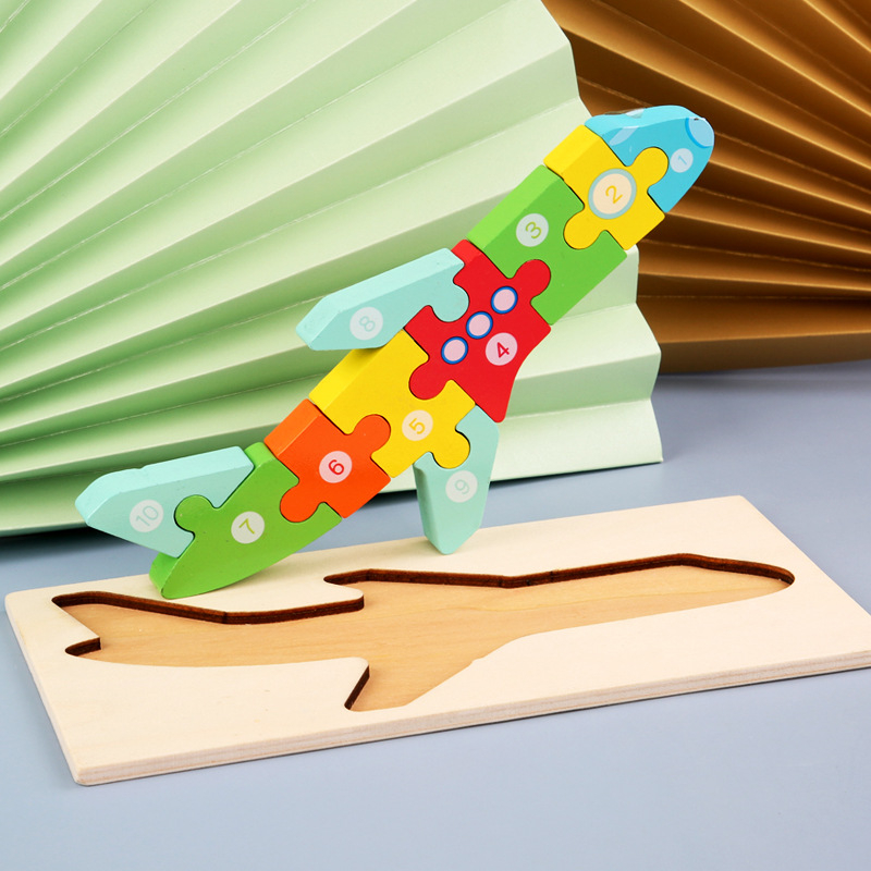 Drveni 3D puzzle s kopčom – edukativna igračka za djecu 4–6 godina, blister pakiranje