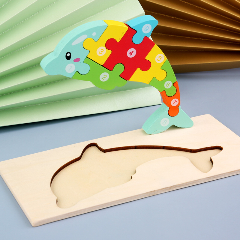 Drveni 3D puzzle s kopčom – edukativna igračka za djecu 4–6 godina, blister pakiranje