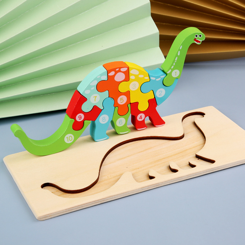 Drveni 3D puzzle s kopčom – edukativna igračka za djecu 4–6 godina, blister pakiranje
