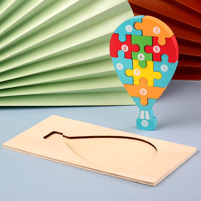 Drveni 3D puzzle s kopčom – edukativna igračka za djecu 4–6 godina, blister pakiranje