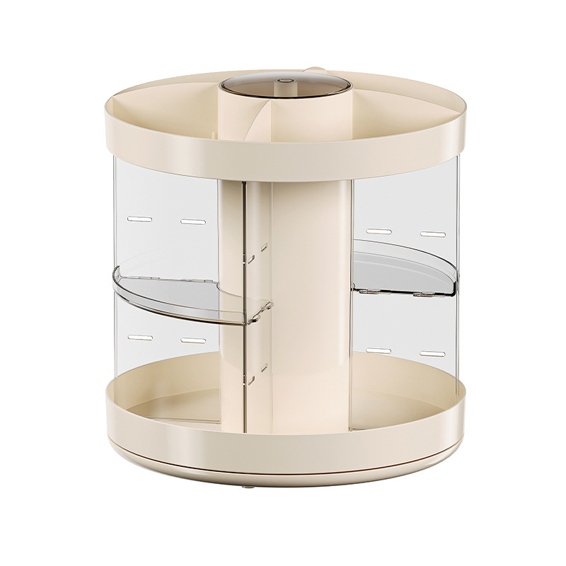Deju козметична кутия за съхранение - настолна въртяща се полка, пластмасов материал, прозрачен съд за съхранение, организатор за червила и четки