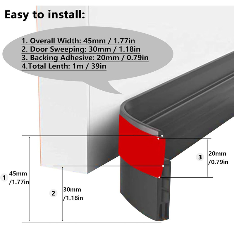 Brtva za prag vrata, model B10, visoka temperatura, otpornost na habanje, otpornost na koroziju, brtvi, štiti od prašine, vode i vjetra