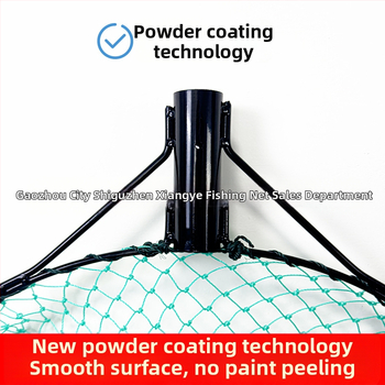 Глава на риболовна мрежа със спрей-покритие, твърда конструкция, интегриран пръстен и ръчно тъкана мрежеста торба