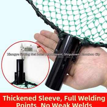 Глава на риболовна мрежа със спрей-покритие, твърда конструкция, интегриран пръстен и ръчно тъкана мрежеста торба