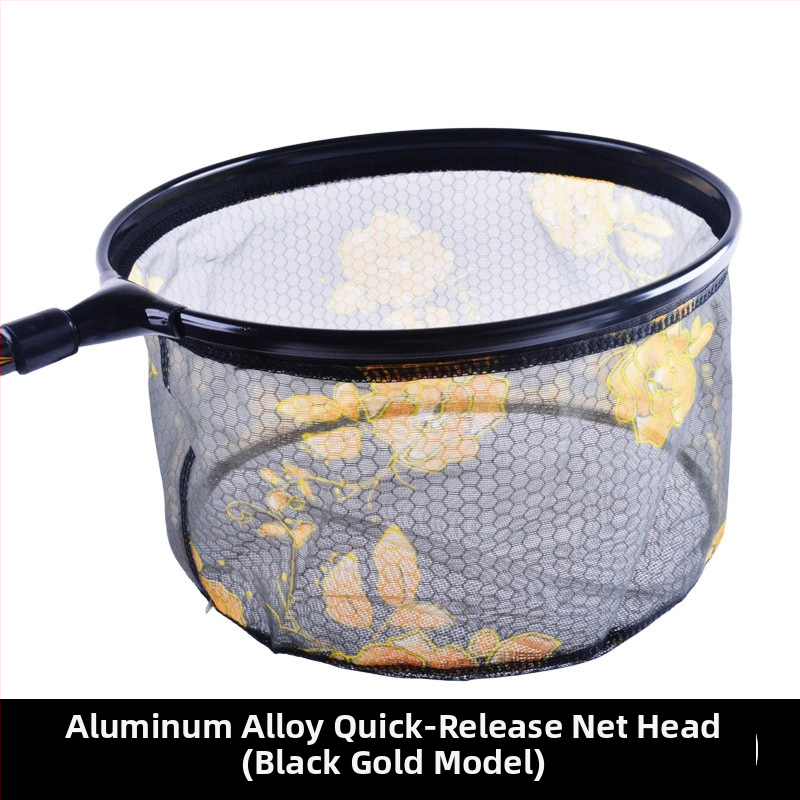Алуминиева сплавова глава за риболовна мрежа с бързосвалящ механизъм и отделяща се мрежова торба за лов на големи риби (Black Pit)