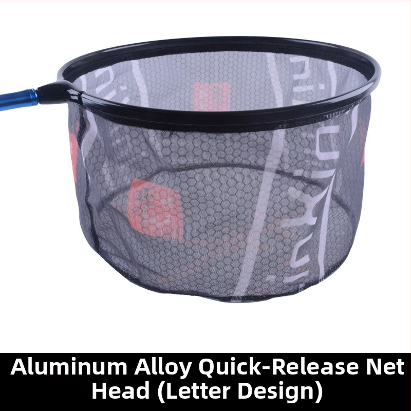 Алуминиева сплавова глава за риболовна мрежа с бързосвалящ механизъм и отделяща се мрежова торба за лов на големи риби (Black Pit)