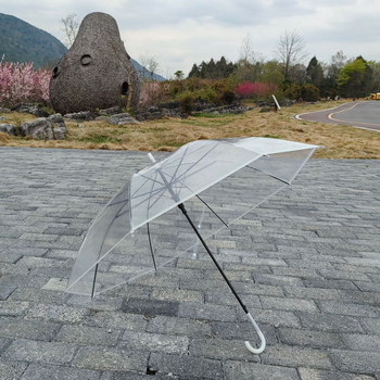 Ομπρέλα διαφήμισης με μακριά λαβή και λογότυπο, κάλυμμα από πλαστικό 210T, 8 μεταλλικά τόξα από σίδηρο, άξονας από ατσάλι, αυτόματη έναρξη ανοίγματος