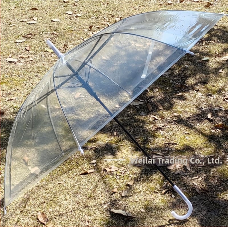 Ομπρέλα διαφήμισης με μακριά λαβή και λογότυπο, κάλυμμα από πλαστικό 210T, 8 μεταλλικά τόξα από σίδηρο, άξονας από ατσάλι, αυτόματη έναρξη ανοίγματος