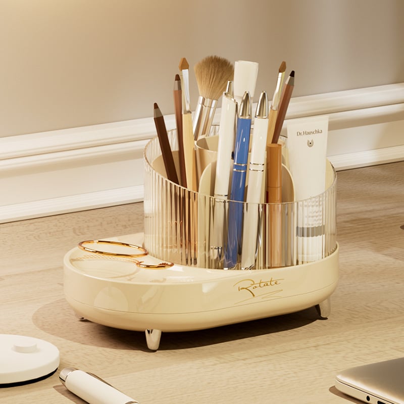 Десктоп кутия за козметика с отделения за четки и моливи, пластмасова, бренд Zuo Cheng, стил модерен минимализъм