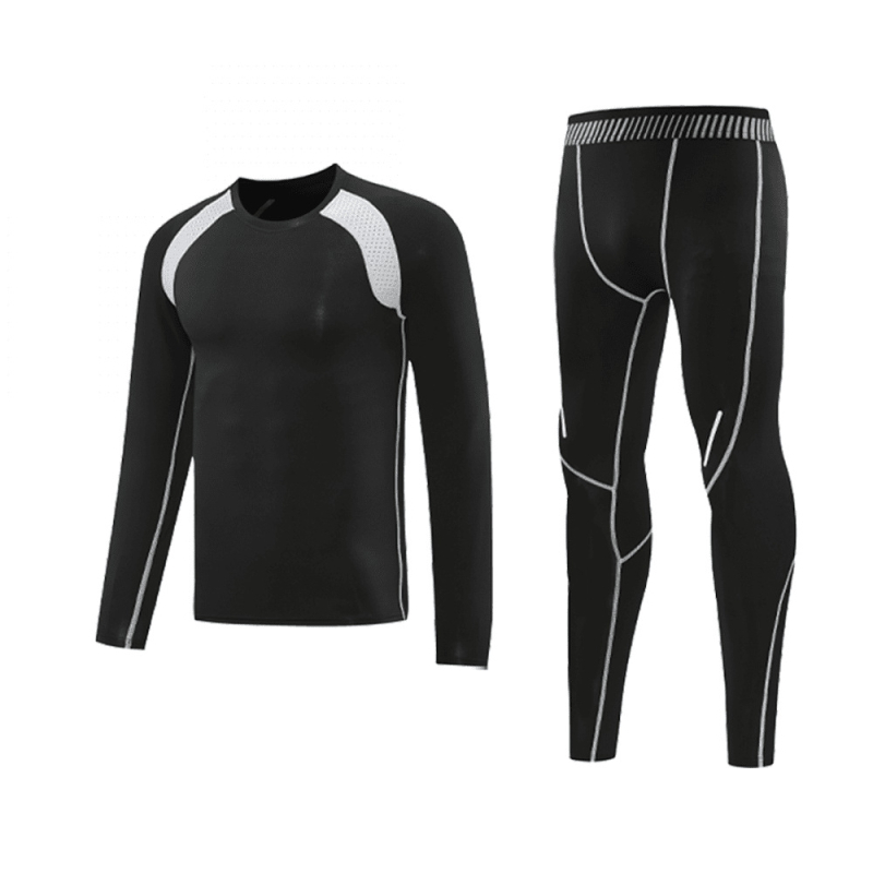 Комплект за баскетболни тренировки за възрастни – боди с дълъг ръкав, кръгла яка, бързосъхнещ, дишащ, четиристранно разтягане