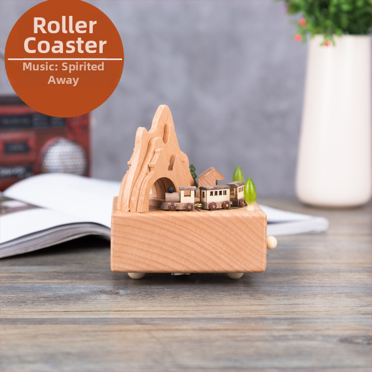 Drevená hudobná skrinka, bukové drevo, polo ručná výroba, dizajn Parížskej veže, domáce dekorácie, darček na svadbu a narodeniny