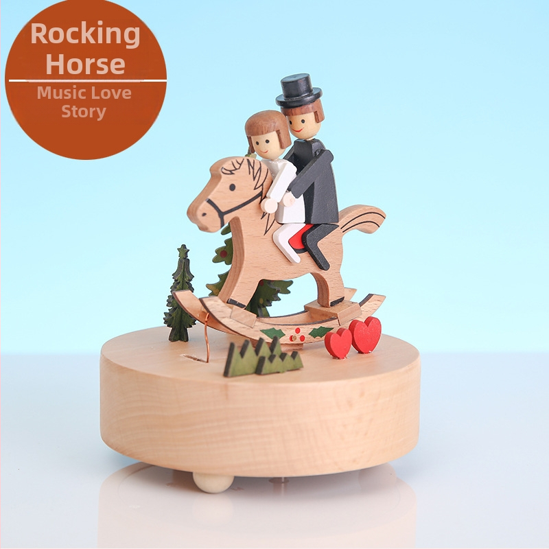 Drevená hudobná skrinka, bukové drevo, polo ručná výroba, dizajn Parížskej veže, domáce dekorácie, darček na svadbu a narodeniny