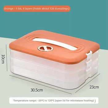 Műanyag gombóc tároló doboz, többrétegű rendszerrel, fagyasztásra alkalmas, frissesség megőrzése, könnyű luxus stílusú dizájn