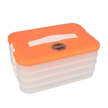 Műanyag gombóc tároló doboz, többrétegű rendszerrel, fagyasztásra alkalmas, frissesség megőrzése, könnyű luxus stílusú dizájn