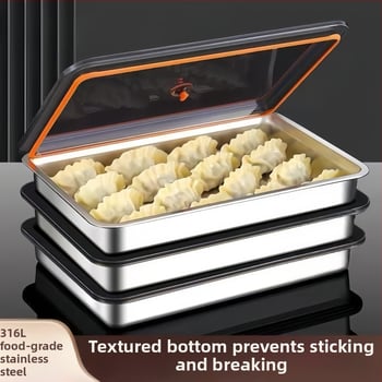 316 rozsdamentes acél gombócfagyasztó doboz, élelmiszer-minőség, gyorsfagyasztás, hűtőben tárolható
