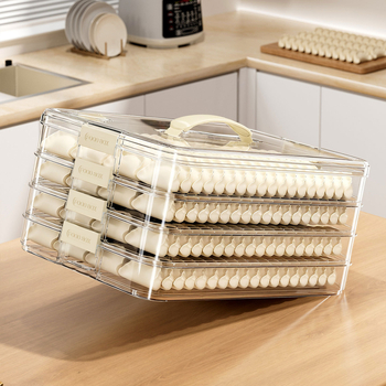 Többszintes dumpling-tároló a fagyasztóba, anyaga: élelmiszer-minőségű műanyag, stílus: könnyű lux, jogosult magánmárka, időzítővel