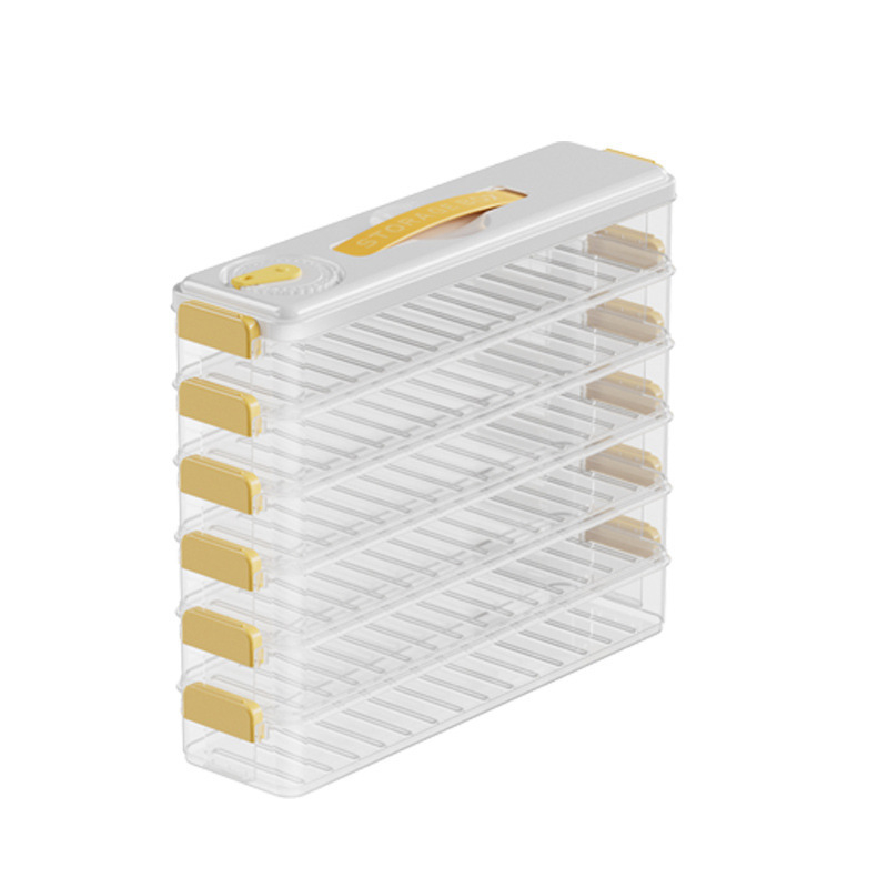 Többszintes dumplings tároló időzítővel – műanyagból, egyszerű stílus, alkalmas hűtőre és fagyasztóra