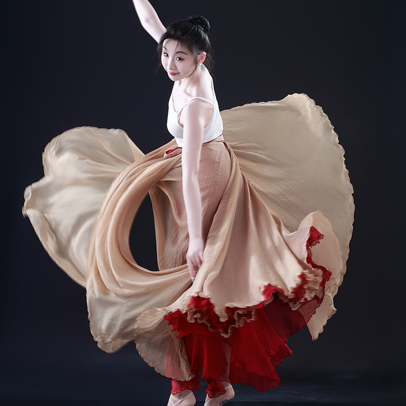 Κοστούμι χορού για σκηνή με μεγάλο σιλουέτα swing, Τενσελ 50–70% και πολυεστέρας 30–50%, μάρκα Yunjiao Rose, για γυναίκες, Φθινόπωρο 2024