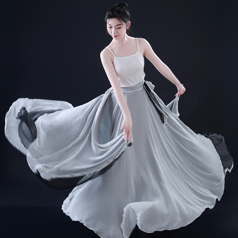 Κοστούμι χορού για σκηνή με μεγάλο σιλουέτα swing, Τενσελ 50–70% και πολυεστέρας 30–50%, μάρκα Yunjiao Rose, για γυναίκες, Φθινόπωρο 2024