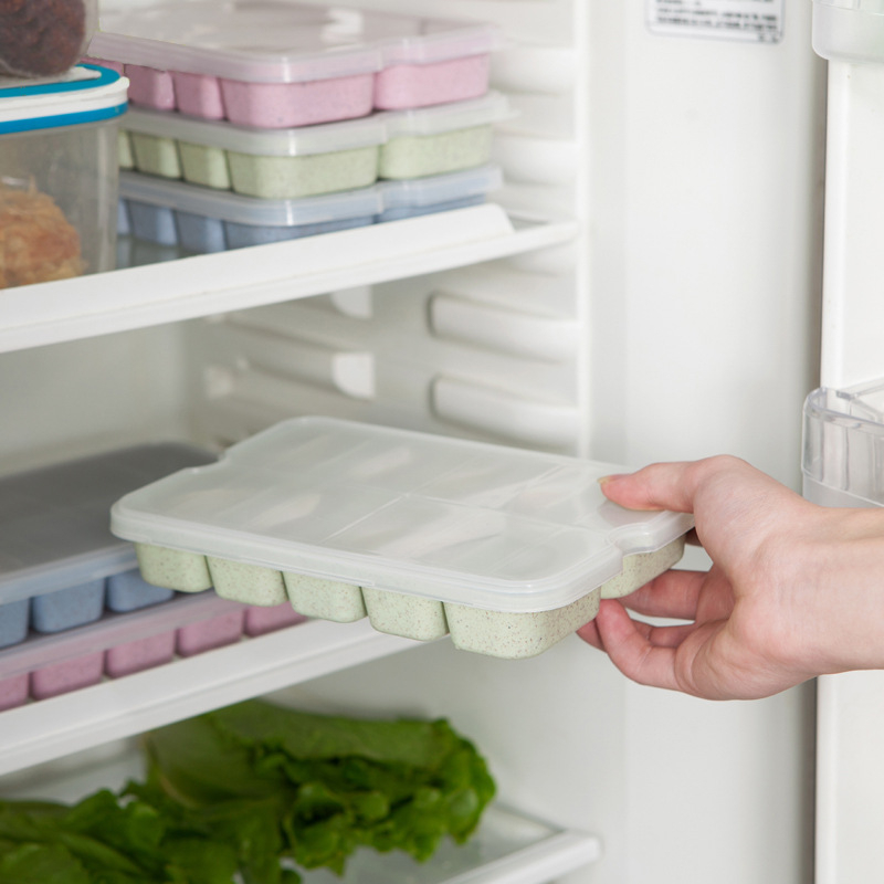 Műanyag dumpling tároló doboz a hűtőhöz – egyszerű stílus, gyorsfagyasztó rekesz, mikrokazőben melegítés