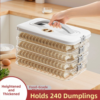 Fagyasztóhoz való dumpling doboz – emelt és vastag kivitel, műanyag, egyszerű stílus, márka nélküli