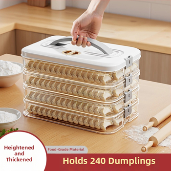 Fagyasztóhoz való dumpling doboz – emelt és vastag kivitel, műanyag, egyszerű stílus, márka nélküli