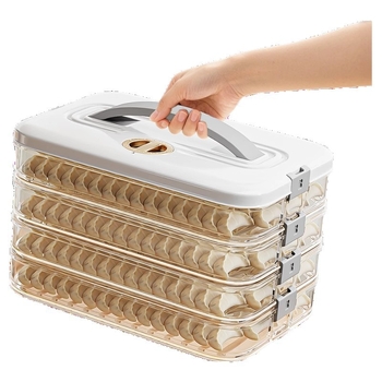 Fagyasztóhoz való dumpling doboz – emelt és vastag kivitel, műanyag, egyszerű stílus, márka nélküli