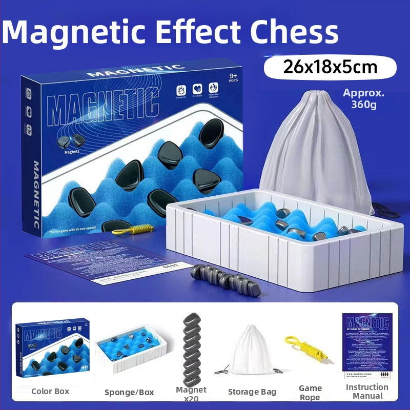 Magnetna šahovska slagalica igra za djecu – interaktivna stolna igra za logičko razmišljanje, magnetski kamen, prilagodljiva, uzrast 4–14