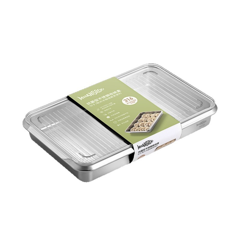 316 rozsdamentes acélból készült gombóc doboz, egyszerű kialakítás, engedélyezett magánmárka, fagyasztóhoz