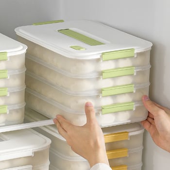 Gombóc-doboz otthoni használatra, egyszerű stílus, élelmiszer-minőségű műanyag, engedélyezett magánmárka