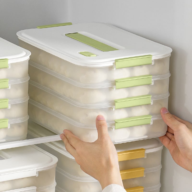 Gombóc-doboz otthoni használatra, egyszerű stílus, élelmiszer-minőségű műanyag, engedélyezett magánmárka