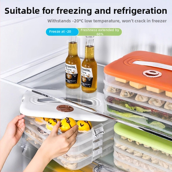 Viacvrstvová krabička na potraviny do chladničky a mrazničky, plast vhodný pre potraviny, škandinávsky štýl