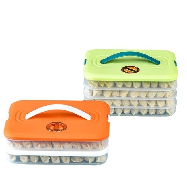 Cutie de depozitare a alimentelor pentru frigider și congelator, din plastic alimentar, cu mai multe compartimente, stil nordic