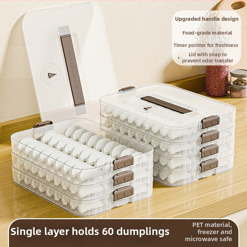 Gombóc tároló doboz, élelmiszer-minőségű műanyagból, egyszerű stílus, márka nélküli, fagyasztásra alkalmas