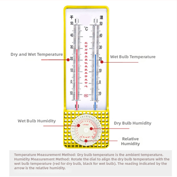 Termo-Higrometru interior pentru uz casnic — Înaltă precizie; Potrivit pentru culturi în seră și camera copiilor; psihrometru uscat-umed
