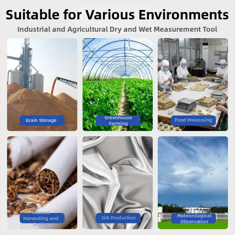 Termo-Higrometru interior pentru uz casnic — Înaltă precizie; Potrivit pentru culturi în seră și camera copiilor; psihrometru uscat-umed