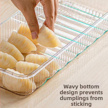 Dumpling fagyasztó doboz, élelmiszer-minőségű műanyag, zárt frissesség, egyszerű kialakítás